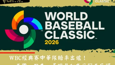 WBC經典賽中華隊賠率出爐！美國、日本、多明尼加成爭冠三巨頭